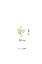 14 Ayar Altın Anka Kuşu Kolye ucu, 1,47 gram, 2,00 cm x 2,00 cm, Altın Kolye Ucu