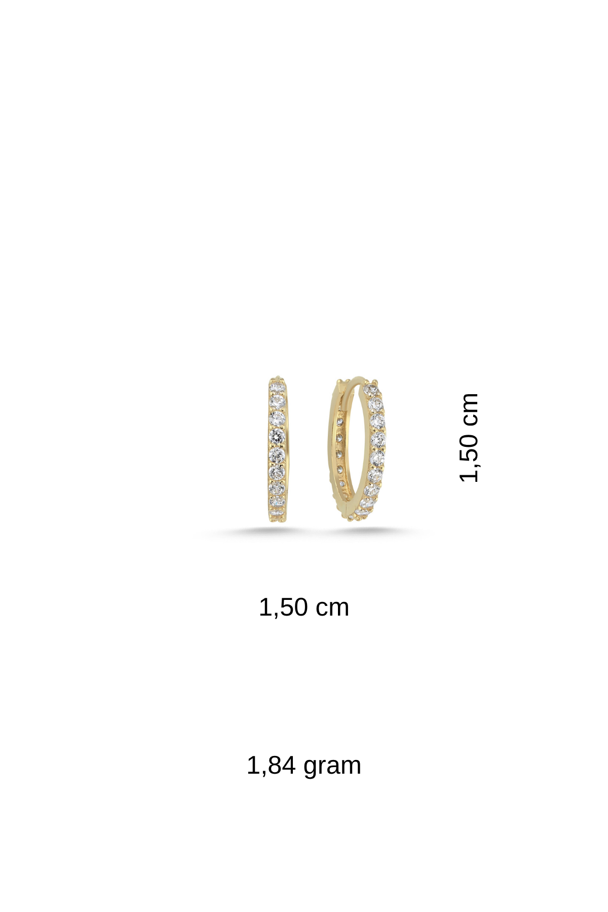 14 Ayar Altın Taşlı Tamtur Küpe