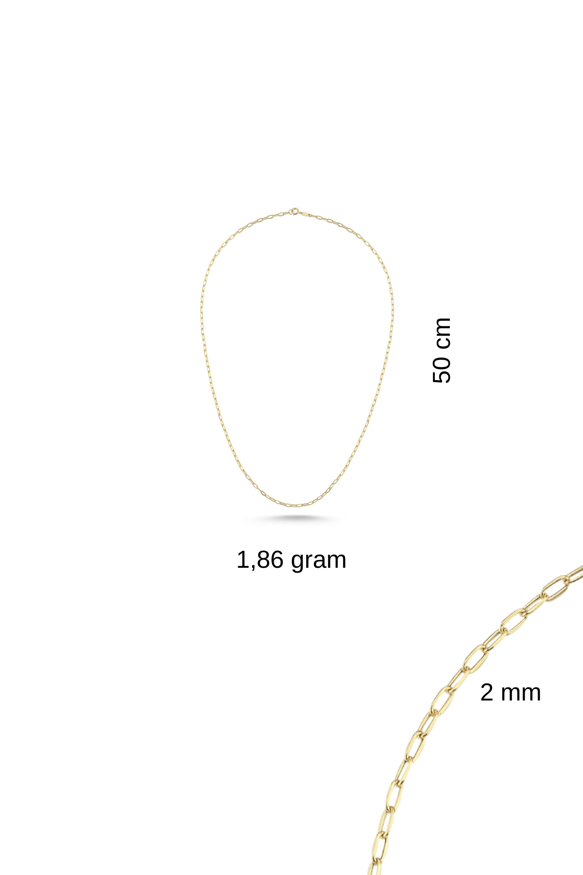 14 Ayar Altın Ataç Zincir Kolye