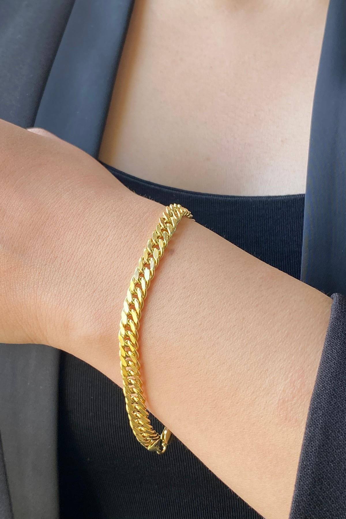 14 Ayar Altın Gurmet Zincir Bileklik