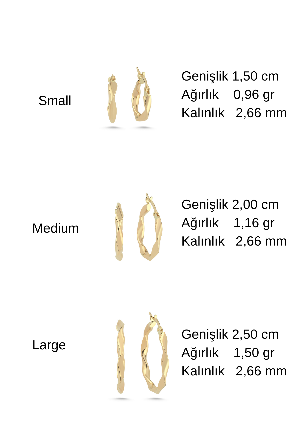 14 Ayar Altın Burgulu Halka Küpe