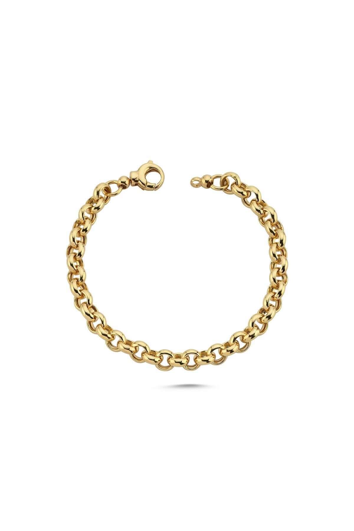 14 Ayar Altın Halka Geçmeli Bileklik