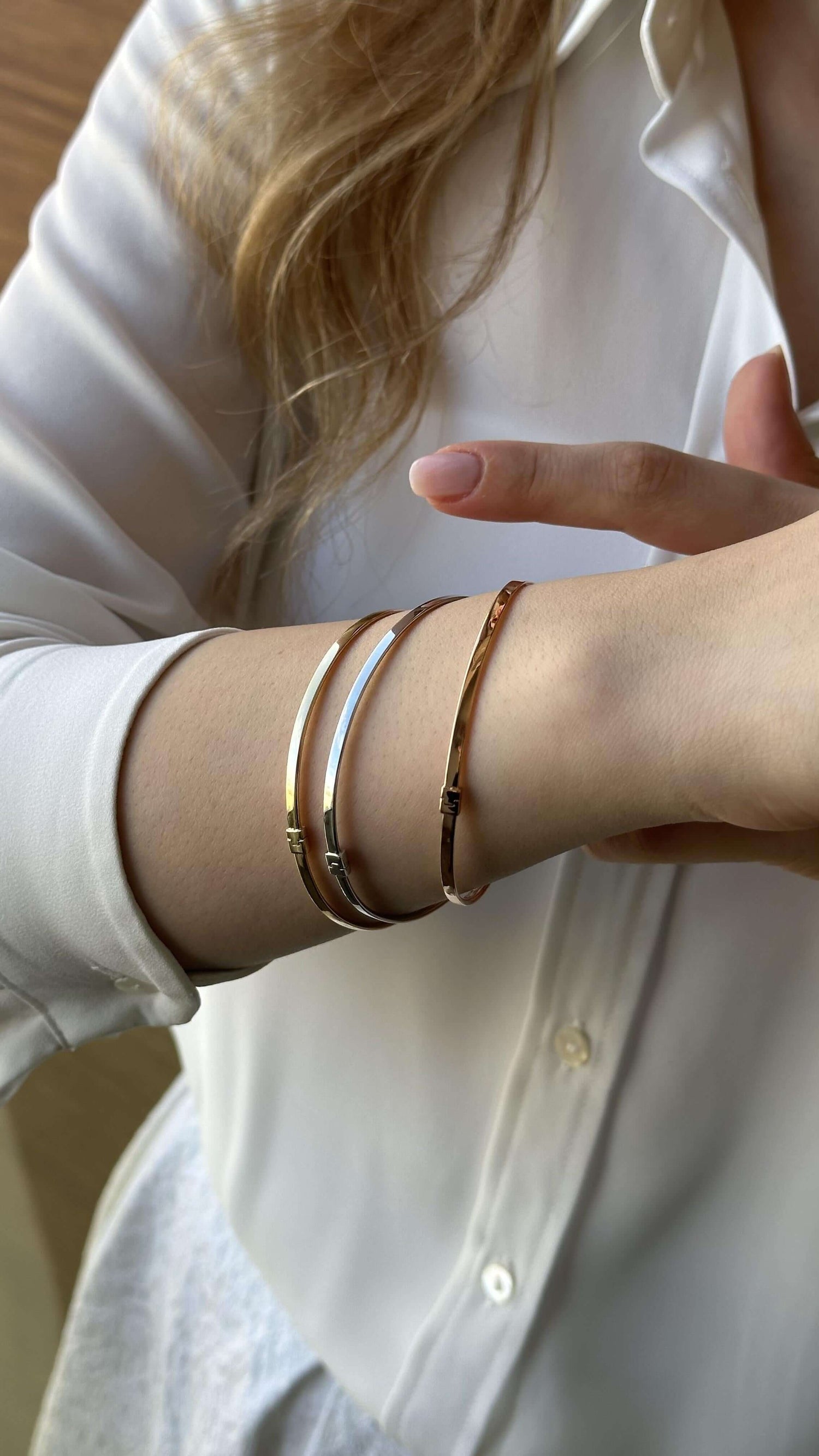 14 Ayar Altın Kadın Sade Bilezik