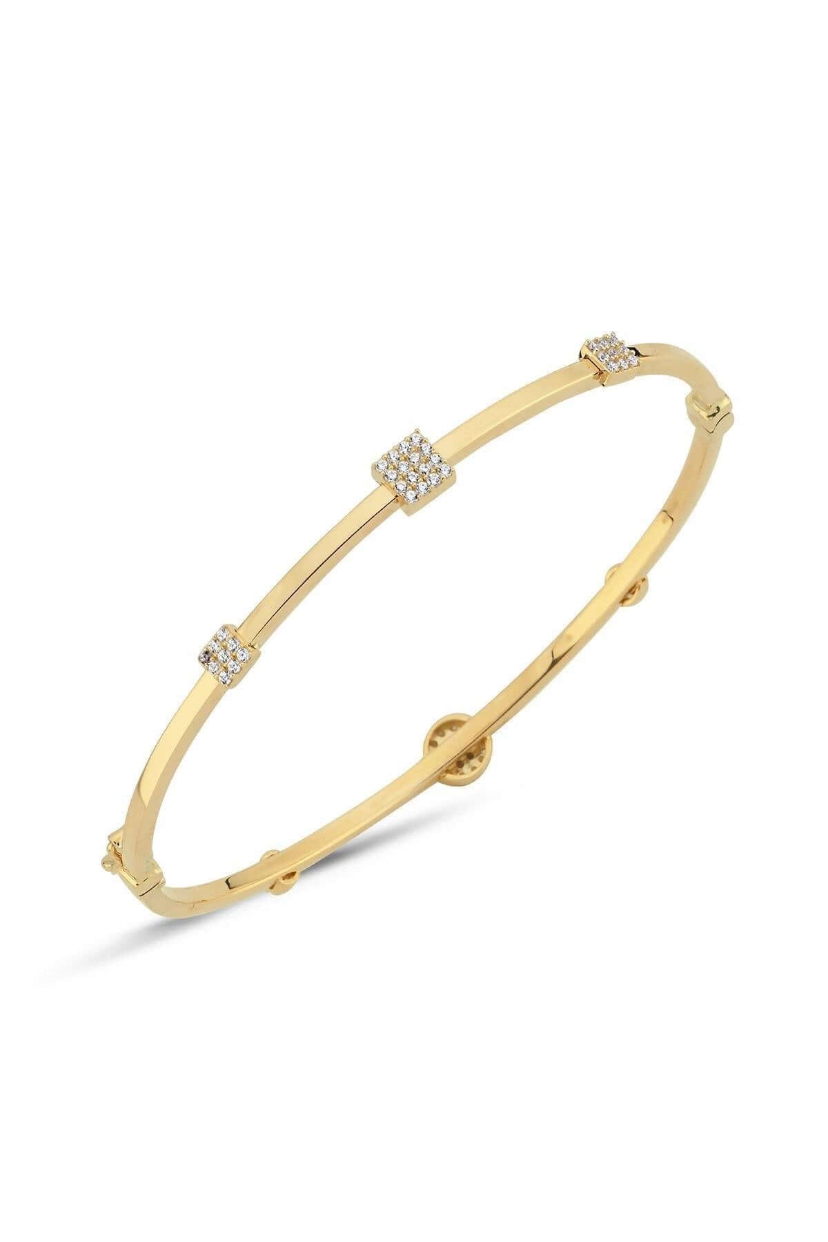 14 Ayar Altın Kadın Zirkon Taşlı Bilezik