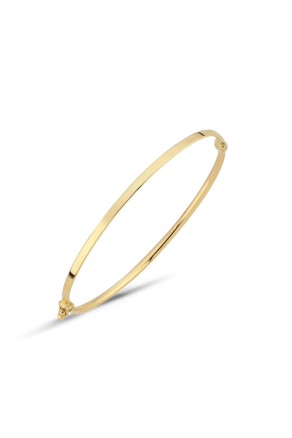 14 Ayar Altın Kadın Sade Bilezik