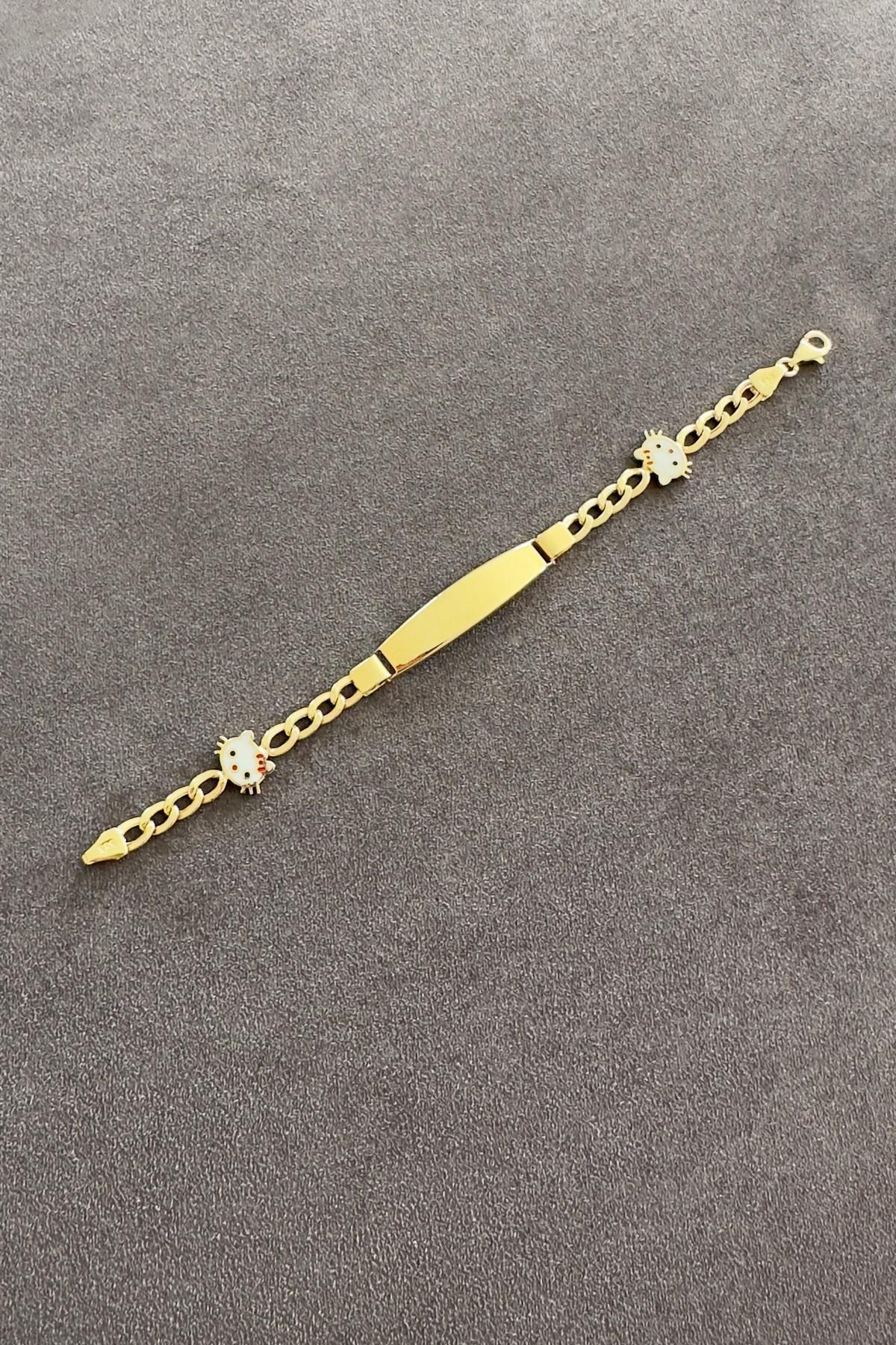 14 Ayar Altın İki Kedili Çocuk Künye