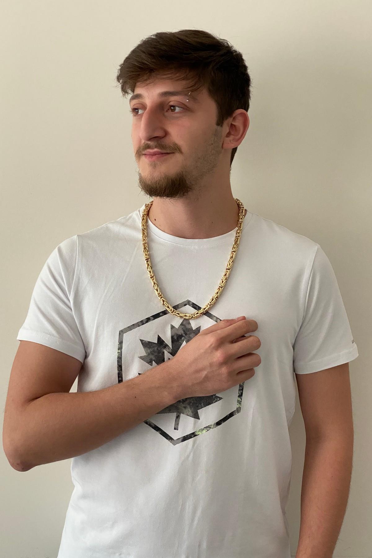 14 Ayar Altın XL Kral Zincir Erkek Kolye