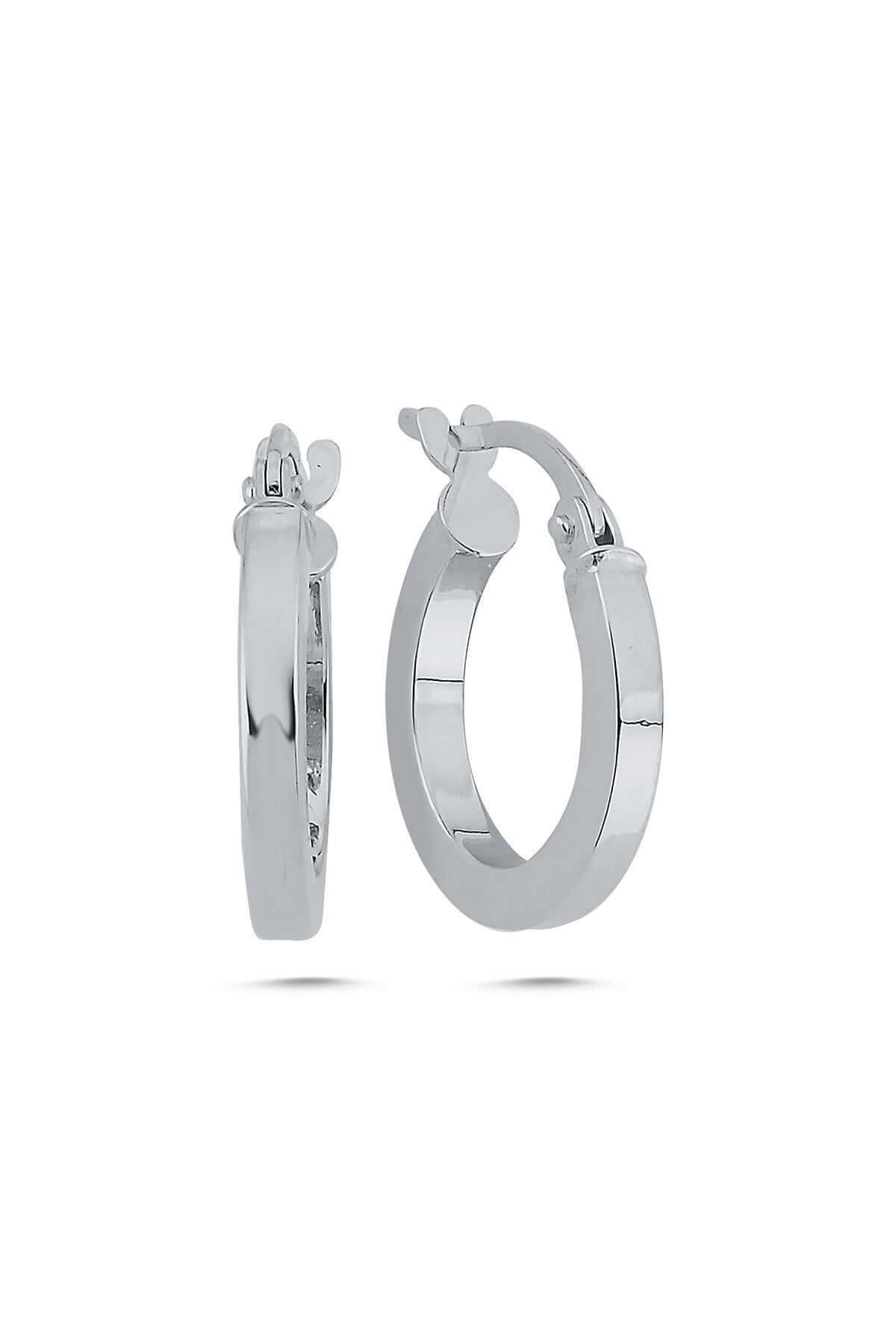 14 Ayar Altın Kadın Düz Halka Küpe