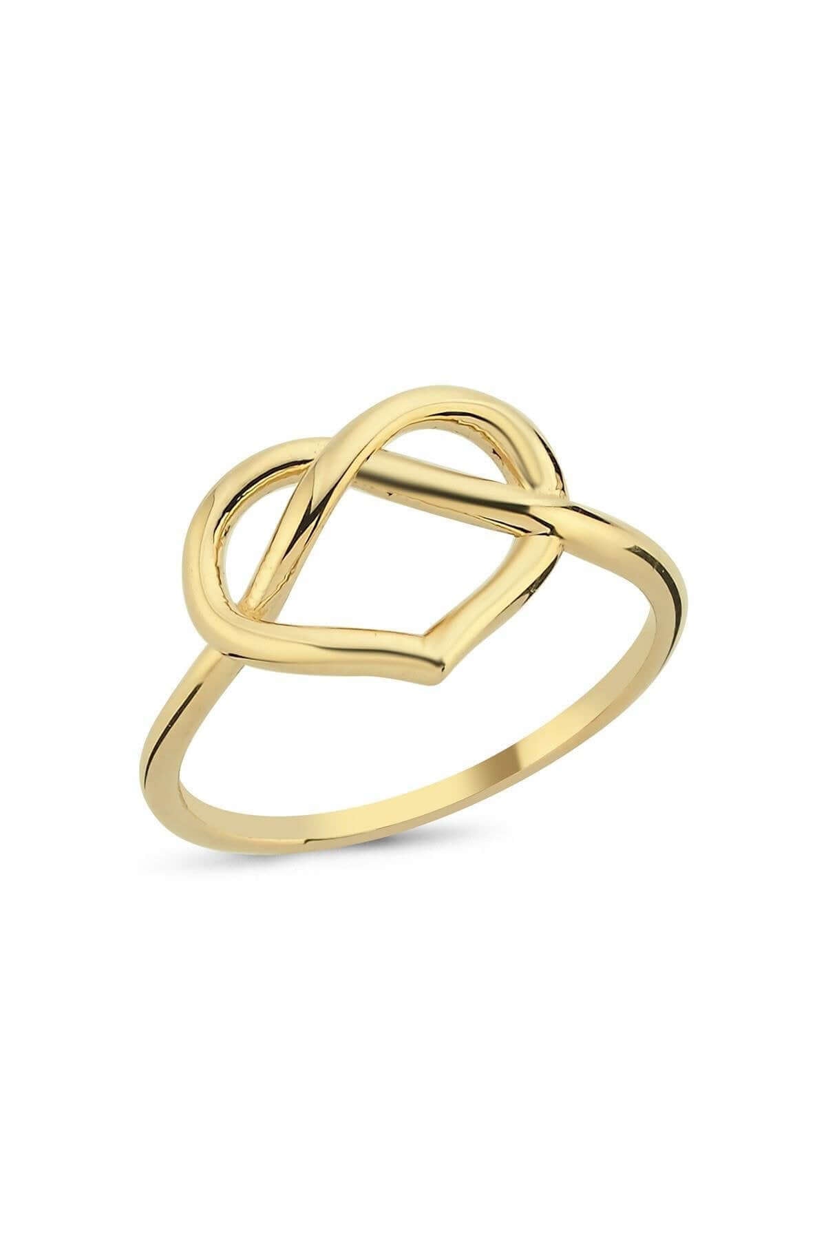 14 Ayar Altın Sonsuzluk Kalp Modeli Yüzük