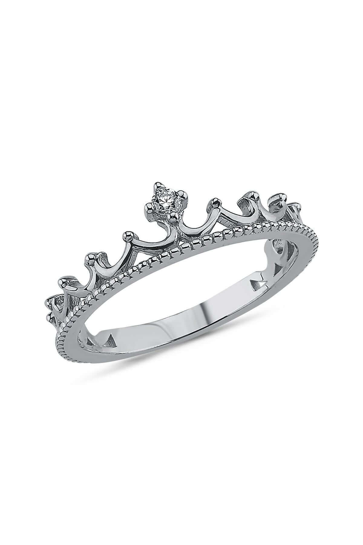 14 Ayar Altın Taşlı Taç Yüzük