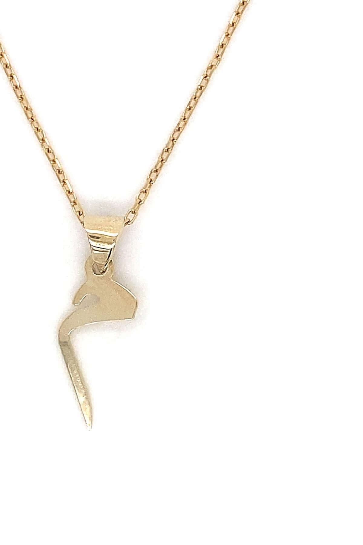 Zumrut Sarraf 14 Ayar Altin Mim Harf Bayan Kolye