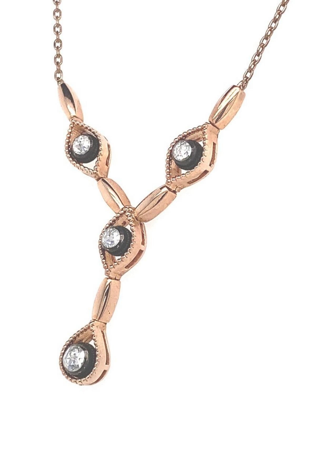 8 Ayar Altın 0.16 Ct Elmas Kadın Kolye