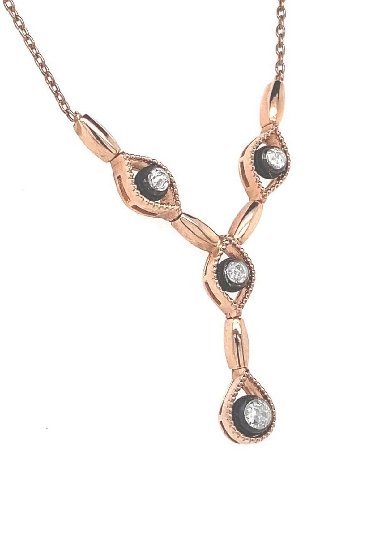 8 Ayar Altın 0.16 Ct Elmas Kadın Kolye