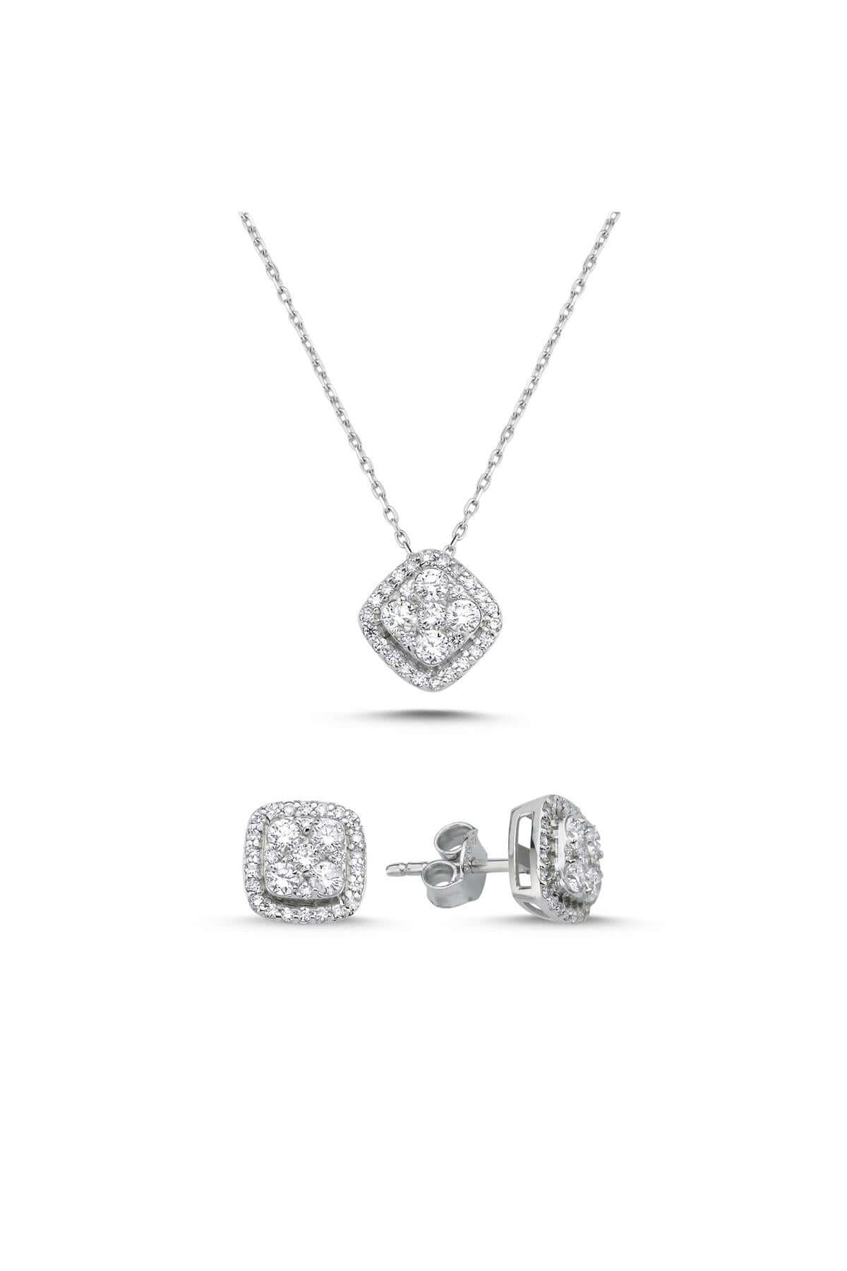 14 Ayar Altın 1,17 Karat Harmony Pırlanta Kolye Yüzük Küpe Üçlü Set