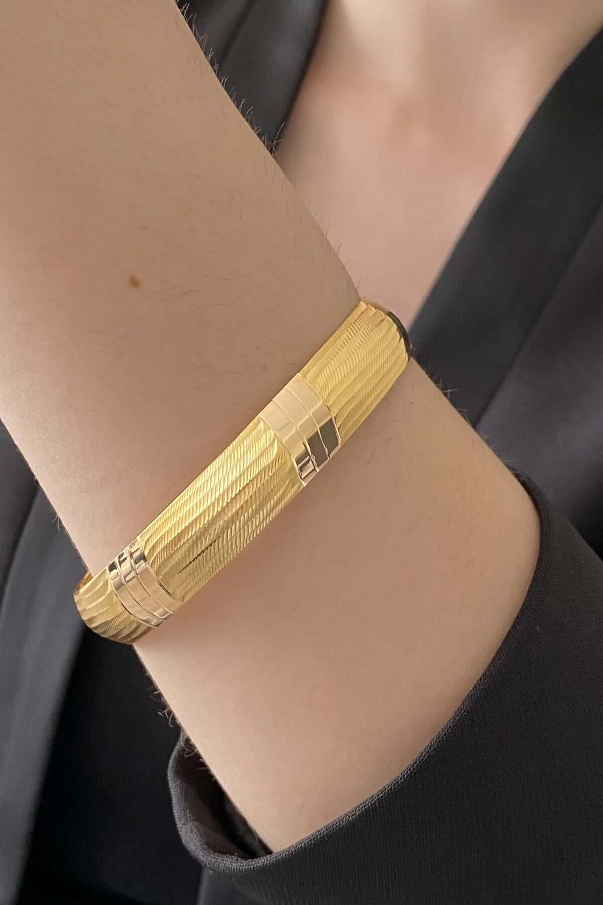 Yatırımlık Bilezik, 22 ayar altın kadın bilezik, şık tasarımlı 10 gr yatırım bilezik