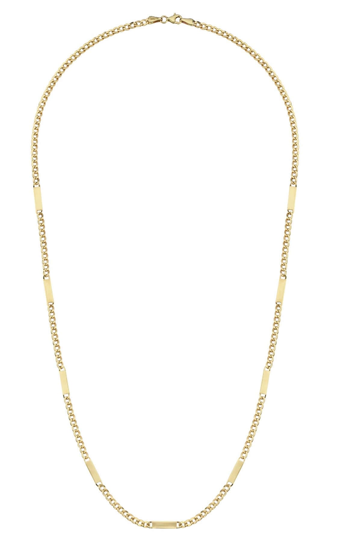 14 Ayar Altın Erkek Plakalı Gurmet Zincir