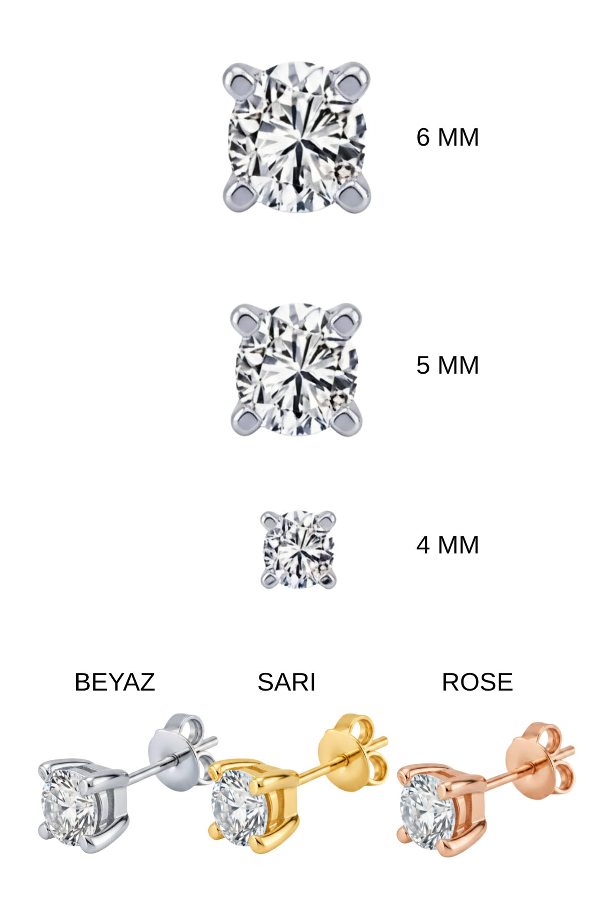 Badem Tırnak Tektaş Küpe