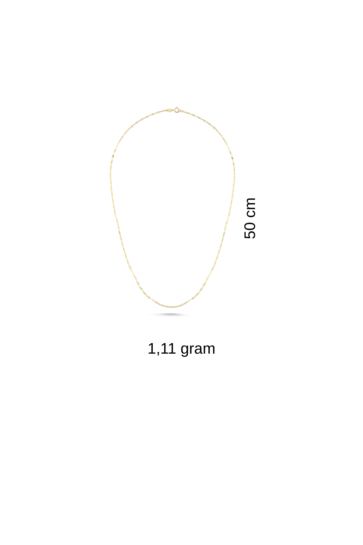 14 Ayar Altın Aynalı Zincir Kolye