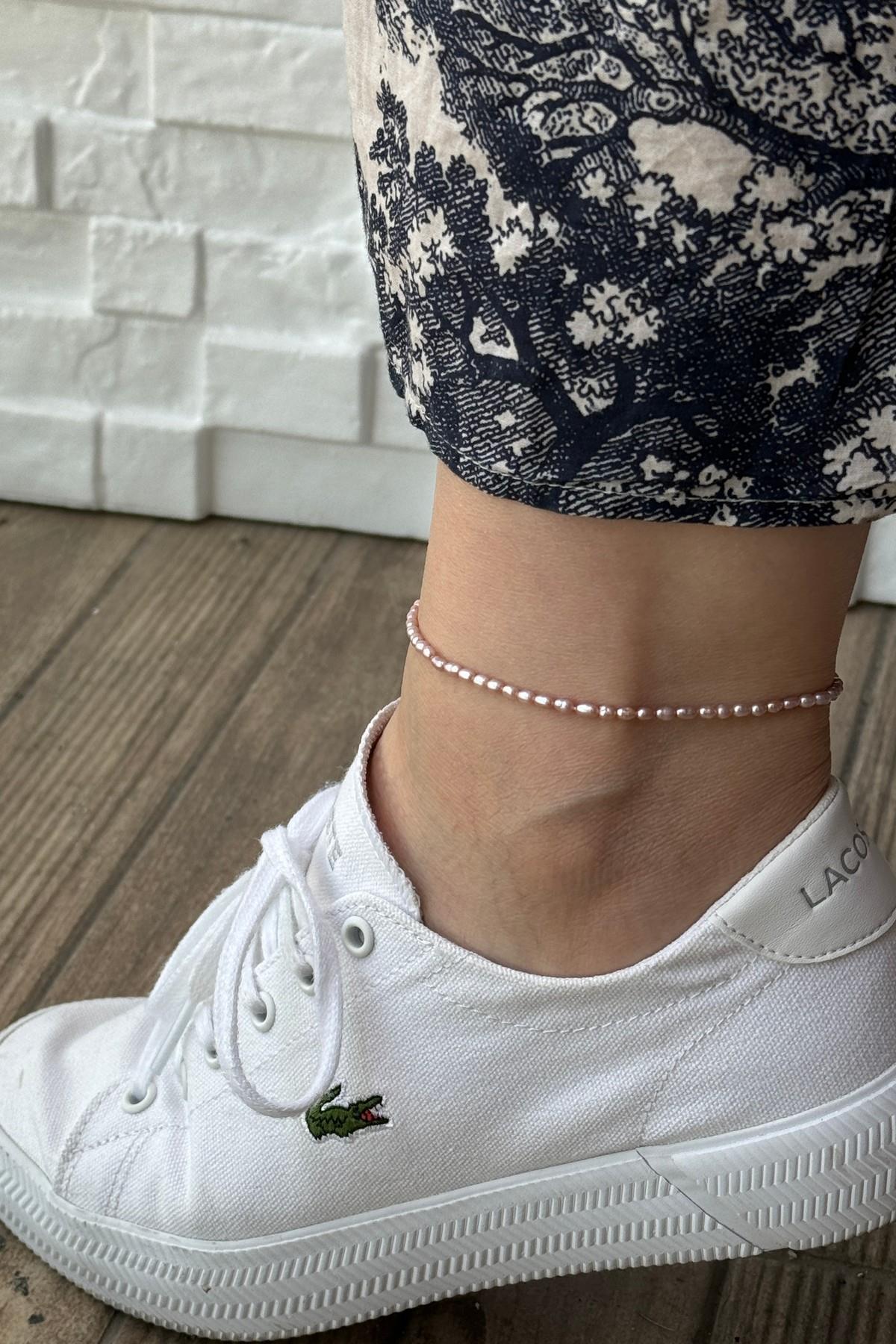 Pembe Çıtır Doğal inci Halhal