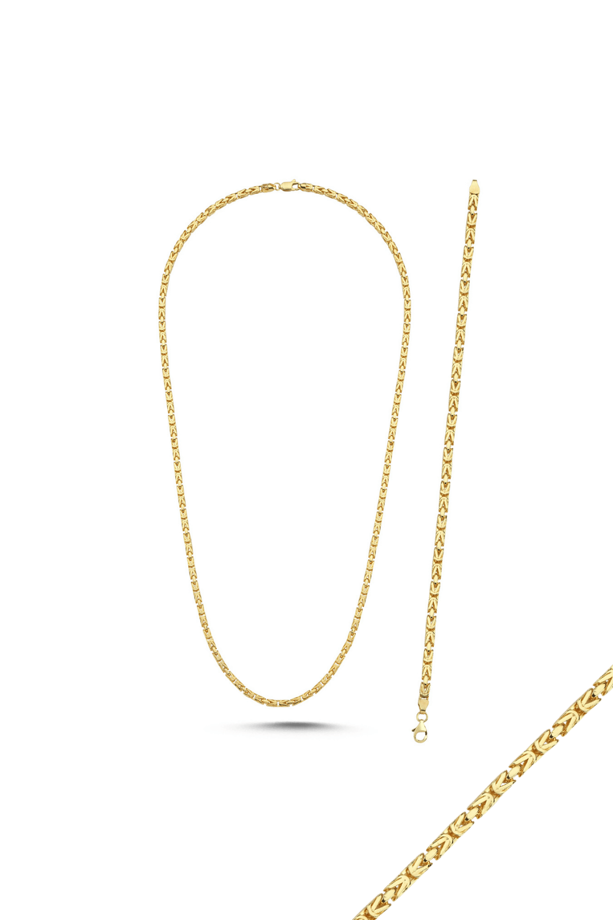 14 Ayar Altın Kral Zincir Kolye Bileklik Set