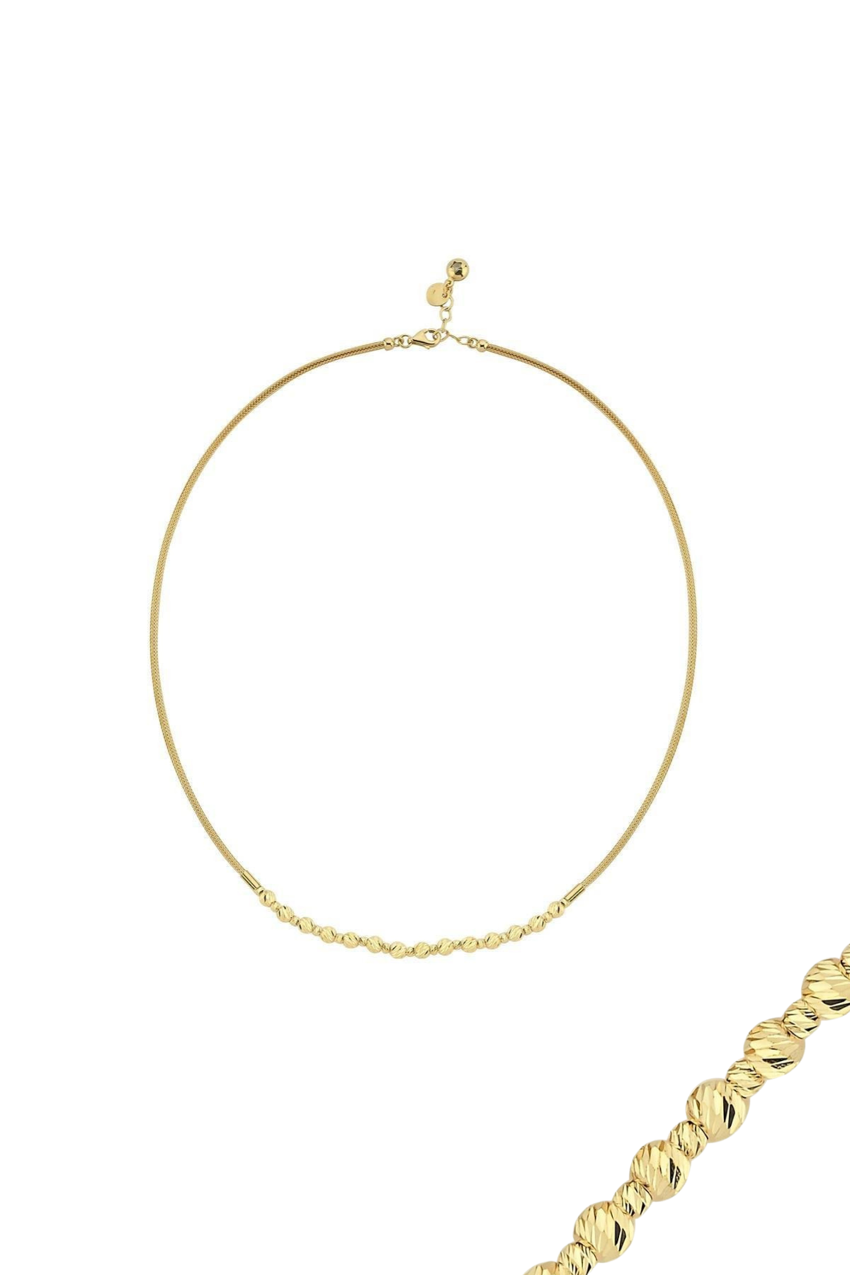 14 Ayar Altın Dorika Toplu 4mm Halat Kolye