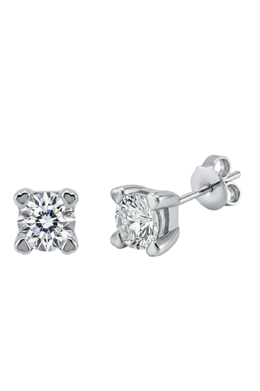 Kalp Tırnak Tektaş Küpe