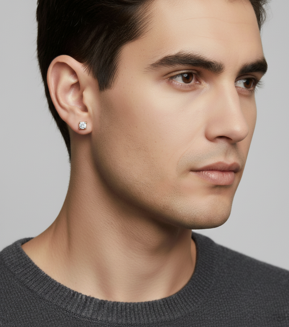 Top Tırnak Tektaş Küpe