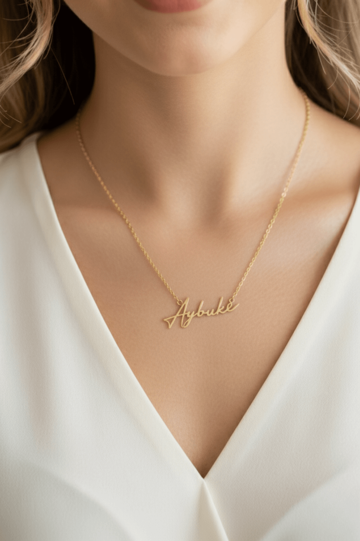 14 Ayar Altın İsim Kolye