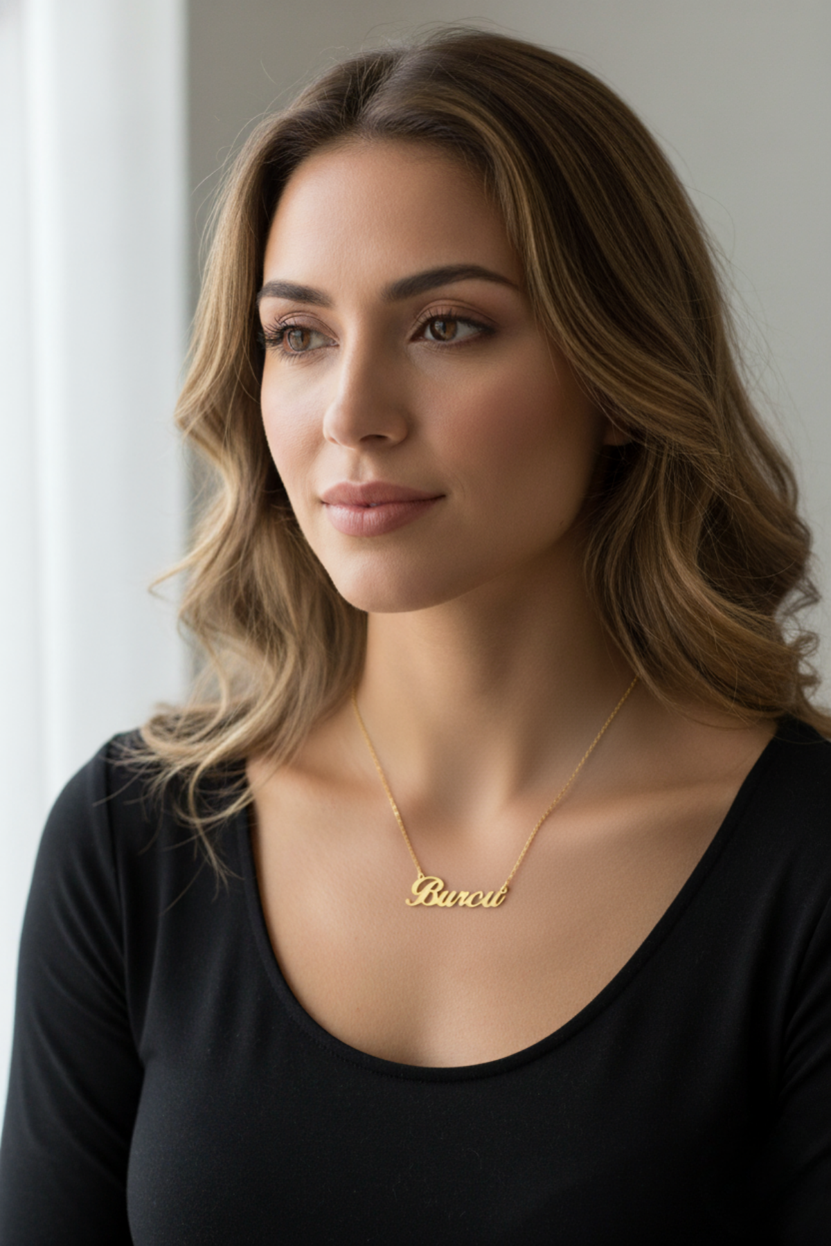 14 Ayar Altın İsim Kolye