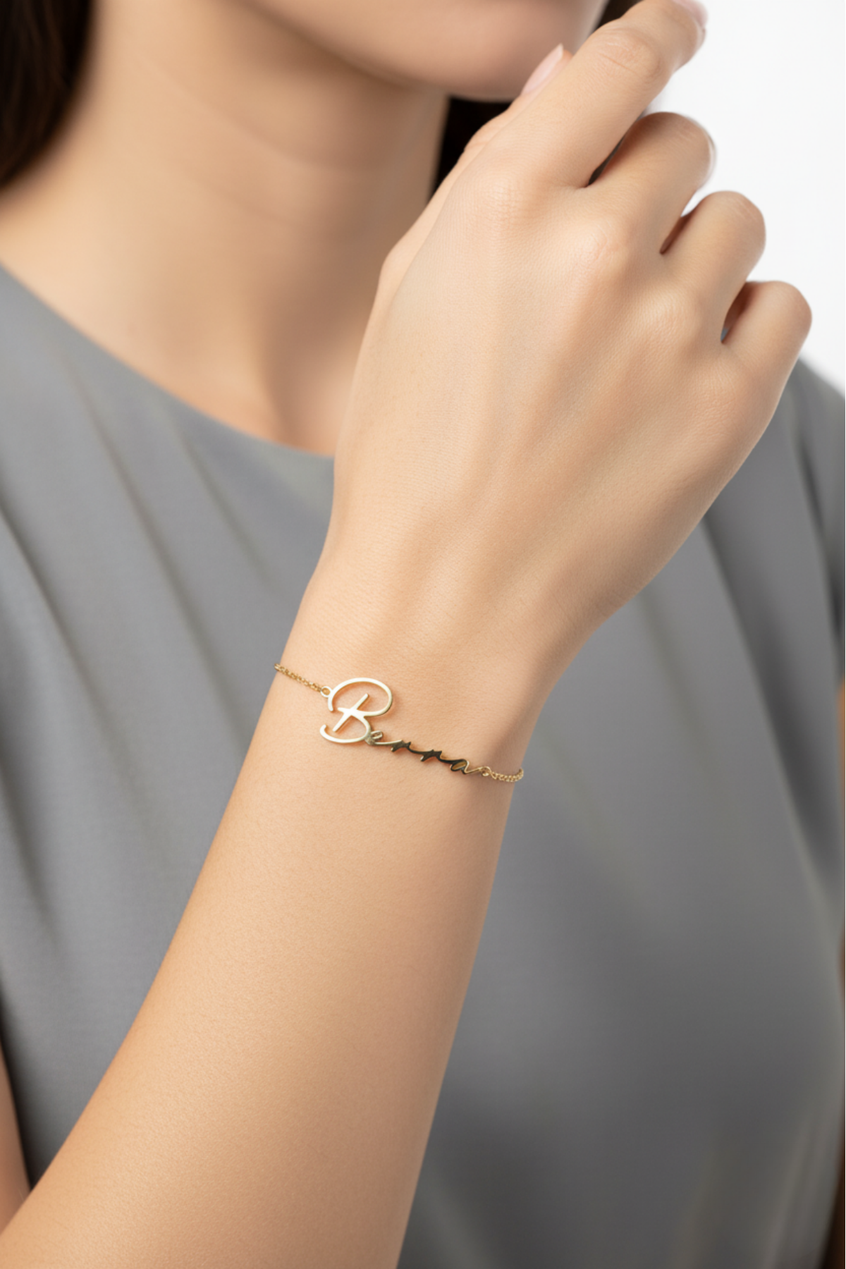 14 Ayar Altın İsim Bileklik