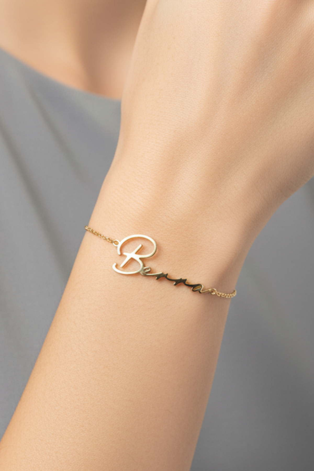 14 Ayar Altın İsim Bileklik