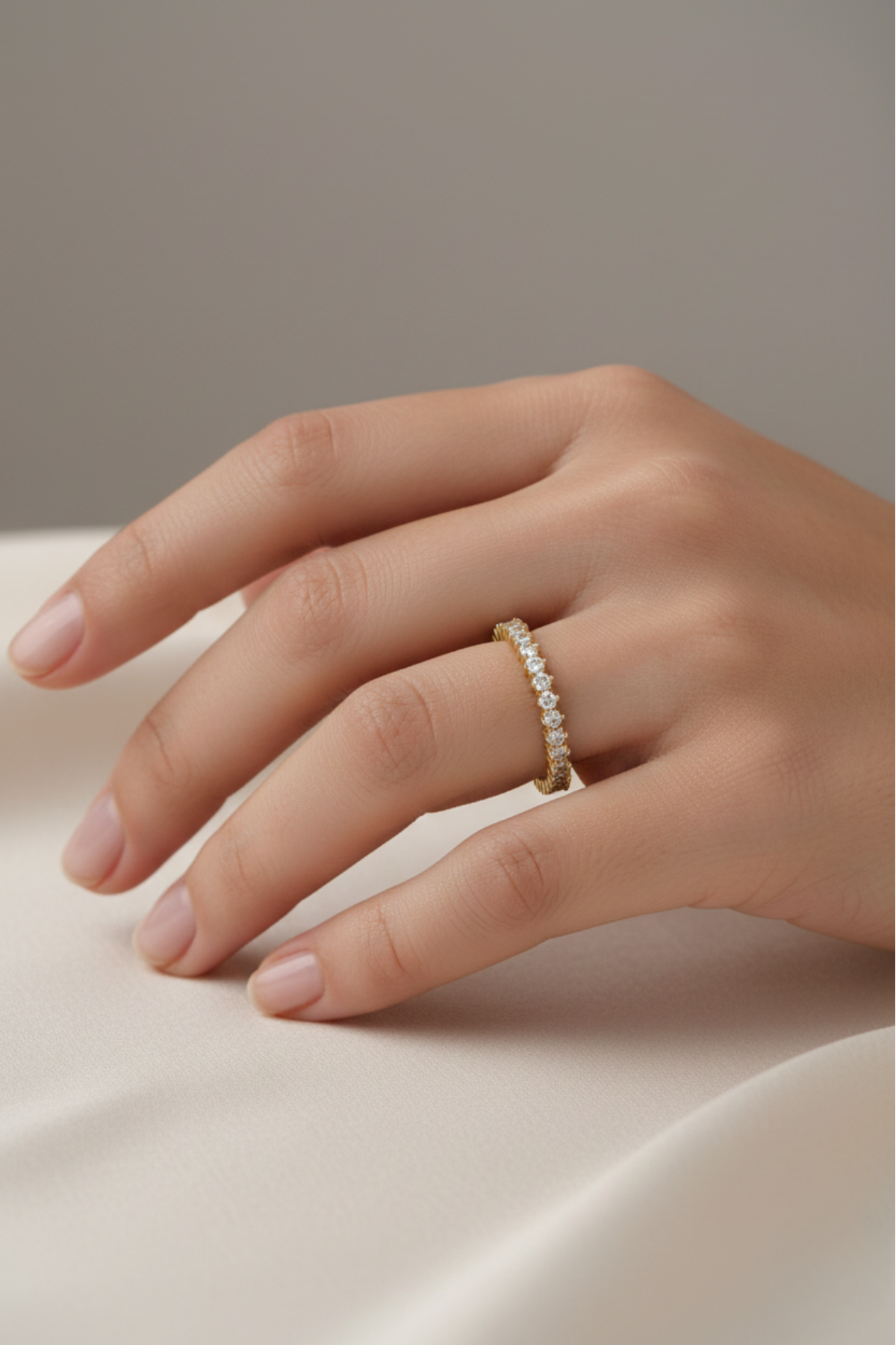 14 Ayar Altın Taşlı Tamtur Yüzük