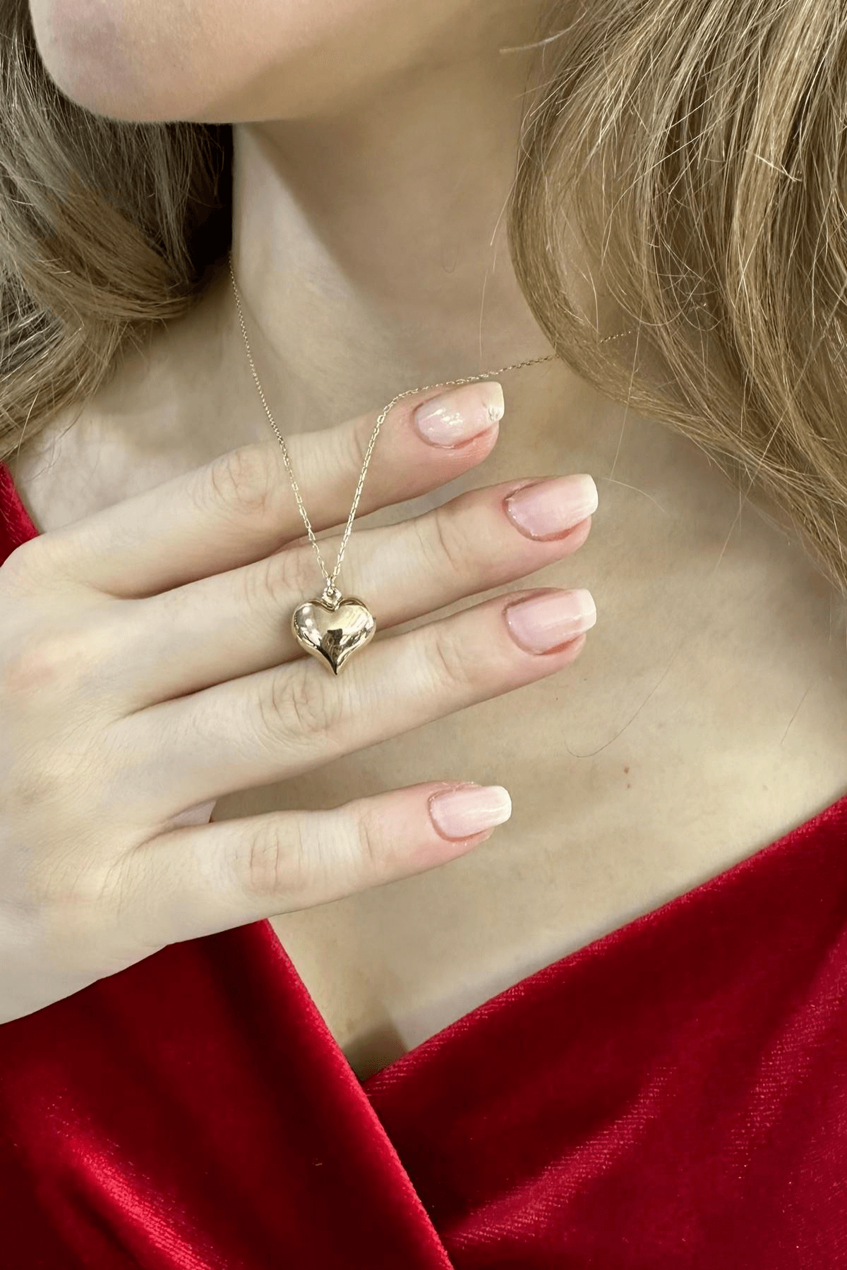 14 Ayar Altın Kalpli Kolye