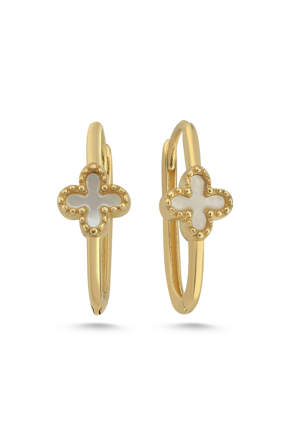 14 Ayar Altın Yonca Küpe