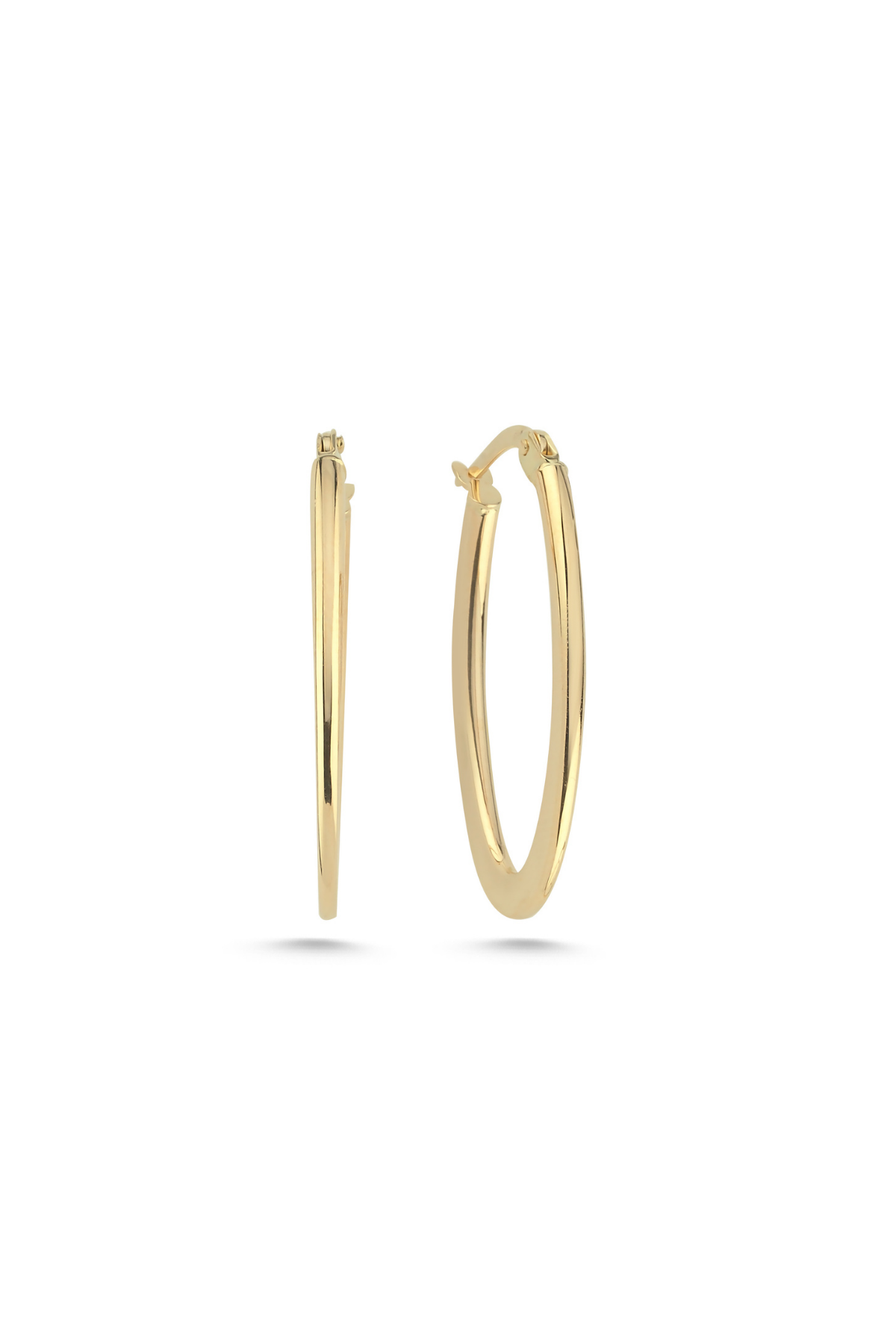 14 Ayar Altın Elips Küpe