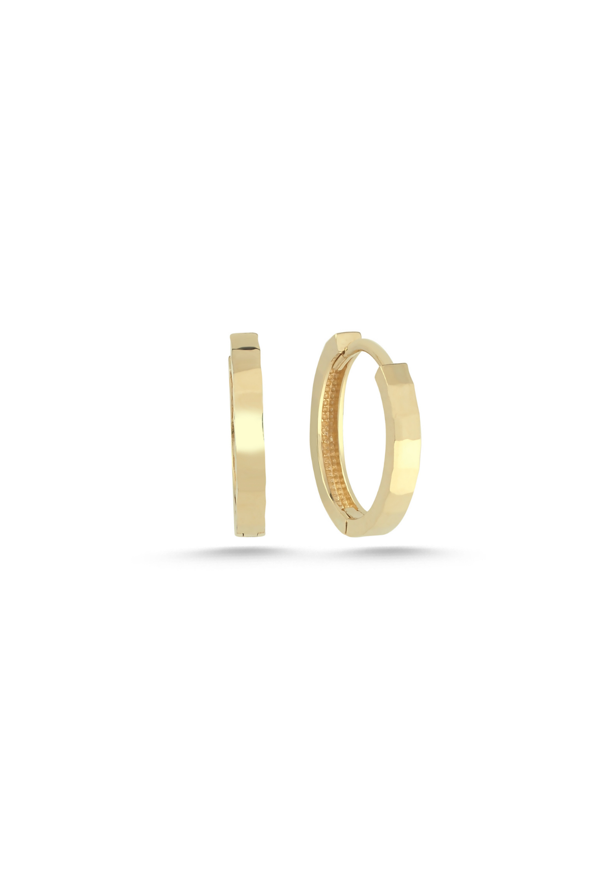 14 Ayar Altın Desenli Halka Küpe