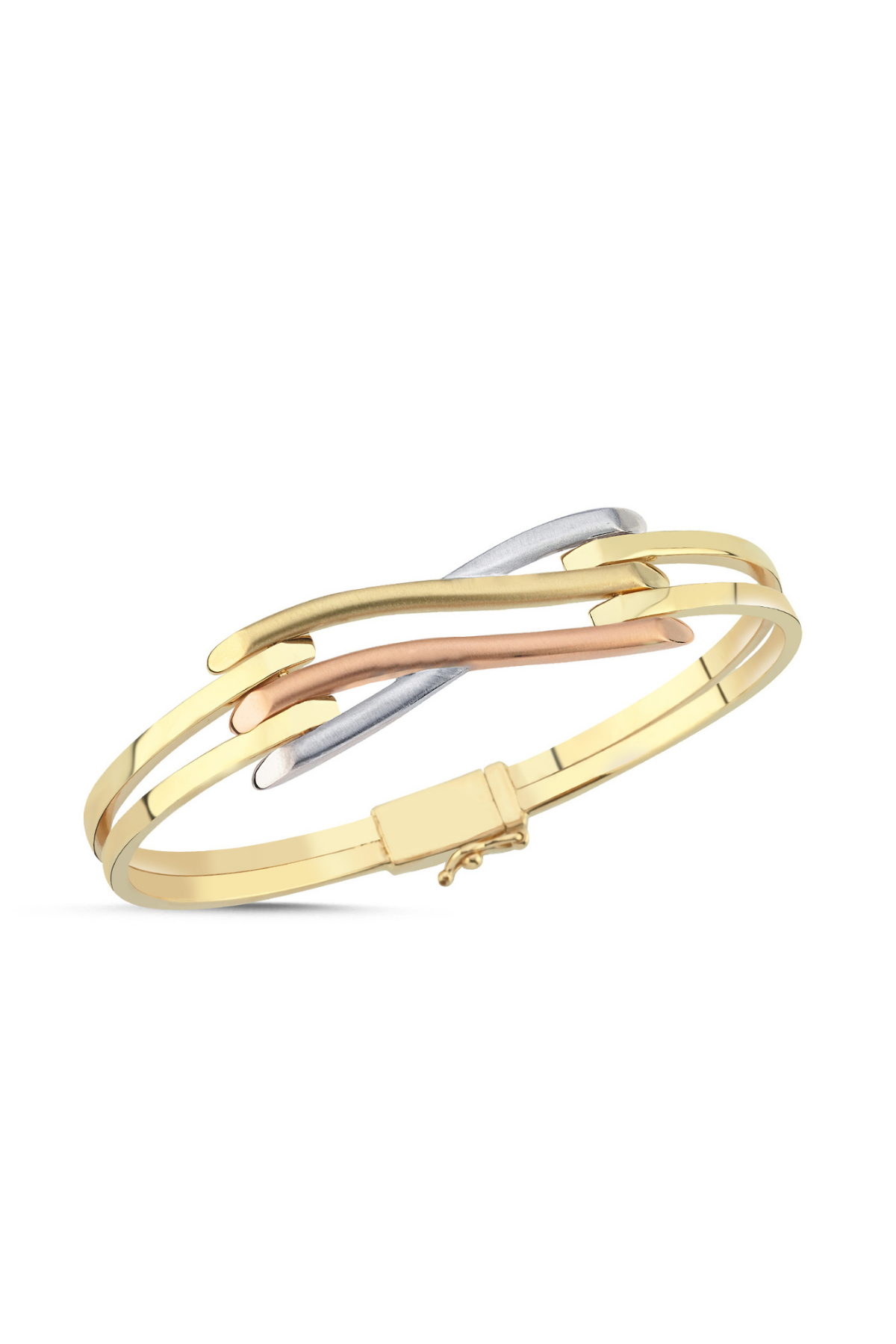 14 Ayar Altın 3 Sıra Renkli Kaburga Bileklik