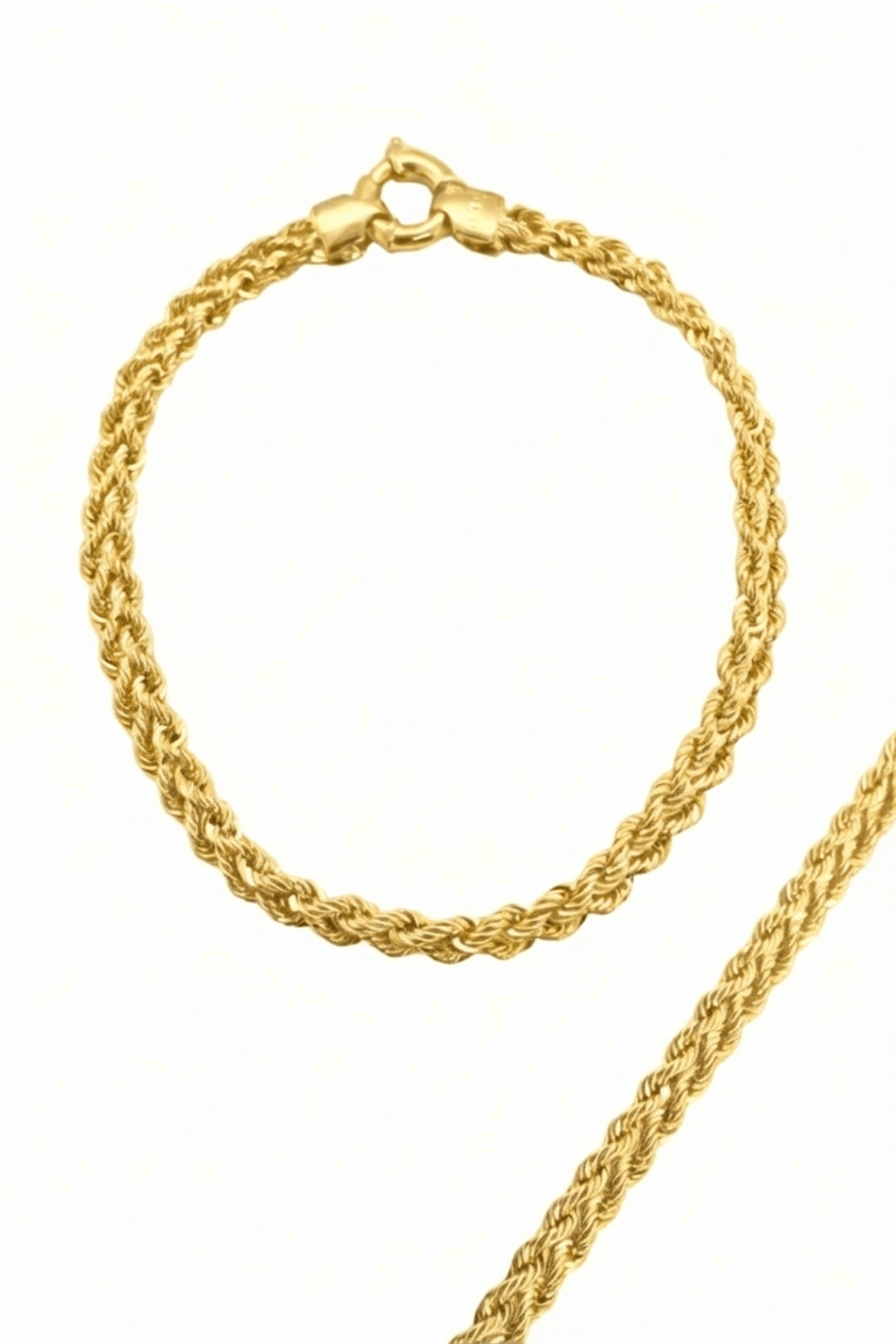 Ters Örgü Halat Bileklik 14 Ayar Altın