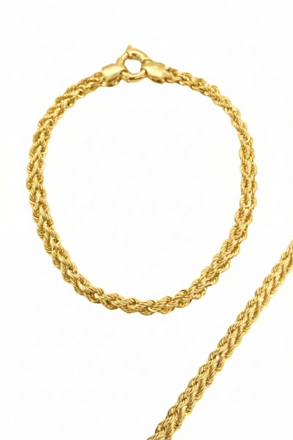 Ters Örgü Halat Bileklik 14 Ayar Altın