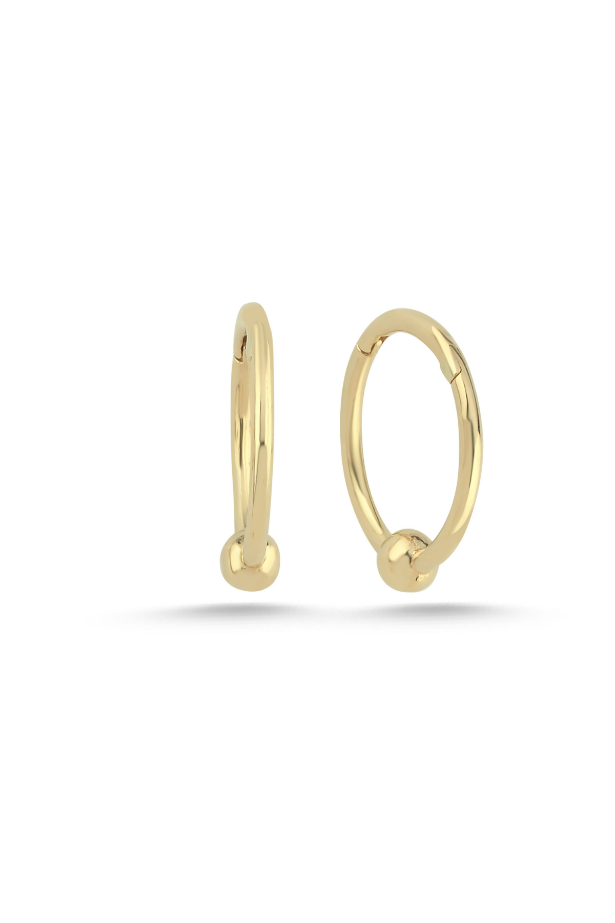 14 Ayar Altın Top Halka Küpe