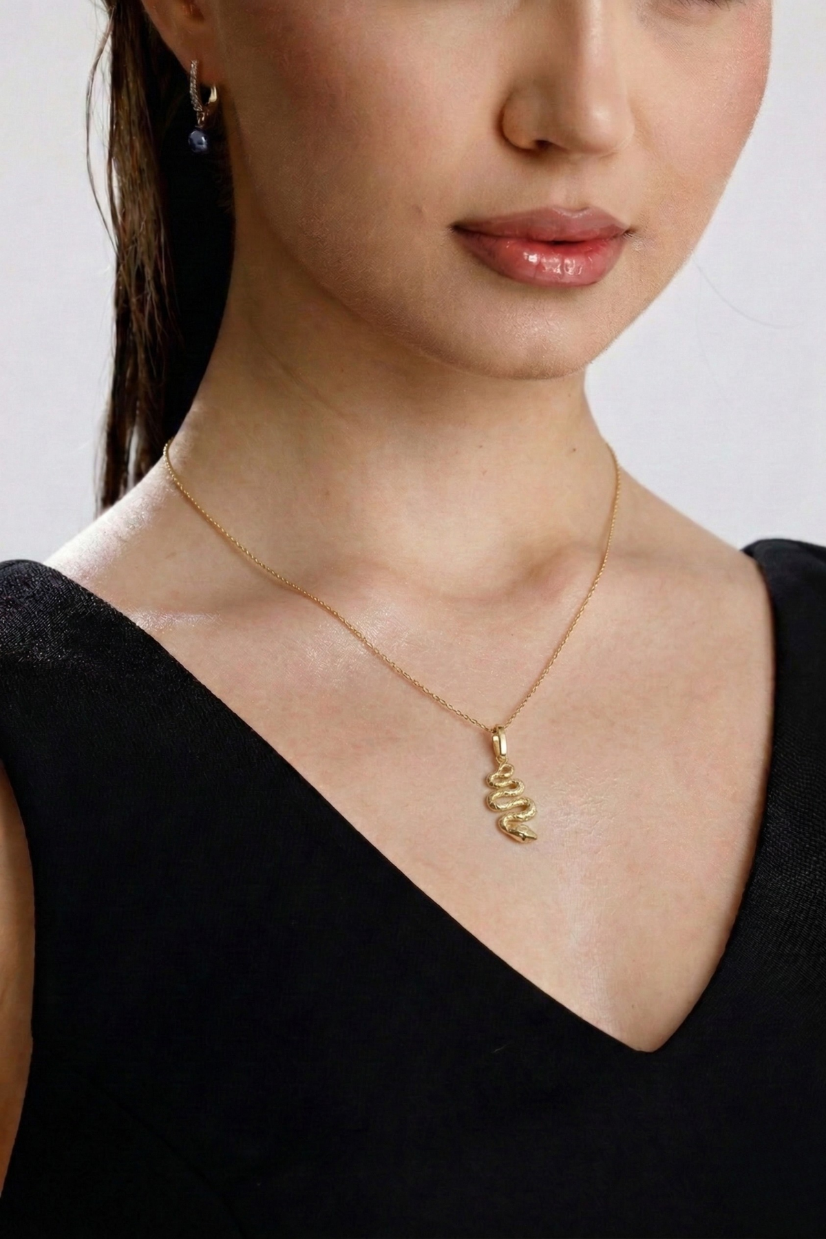 14 Ayar Altın Yılan Kolye