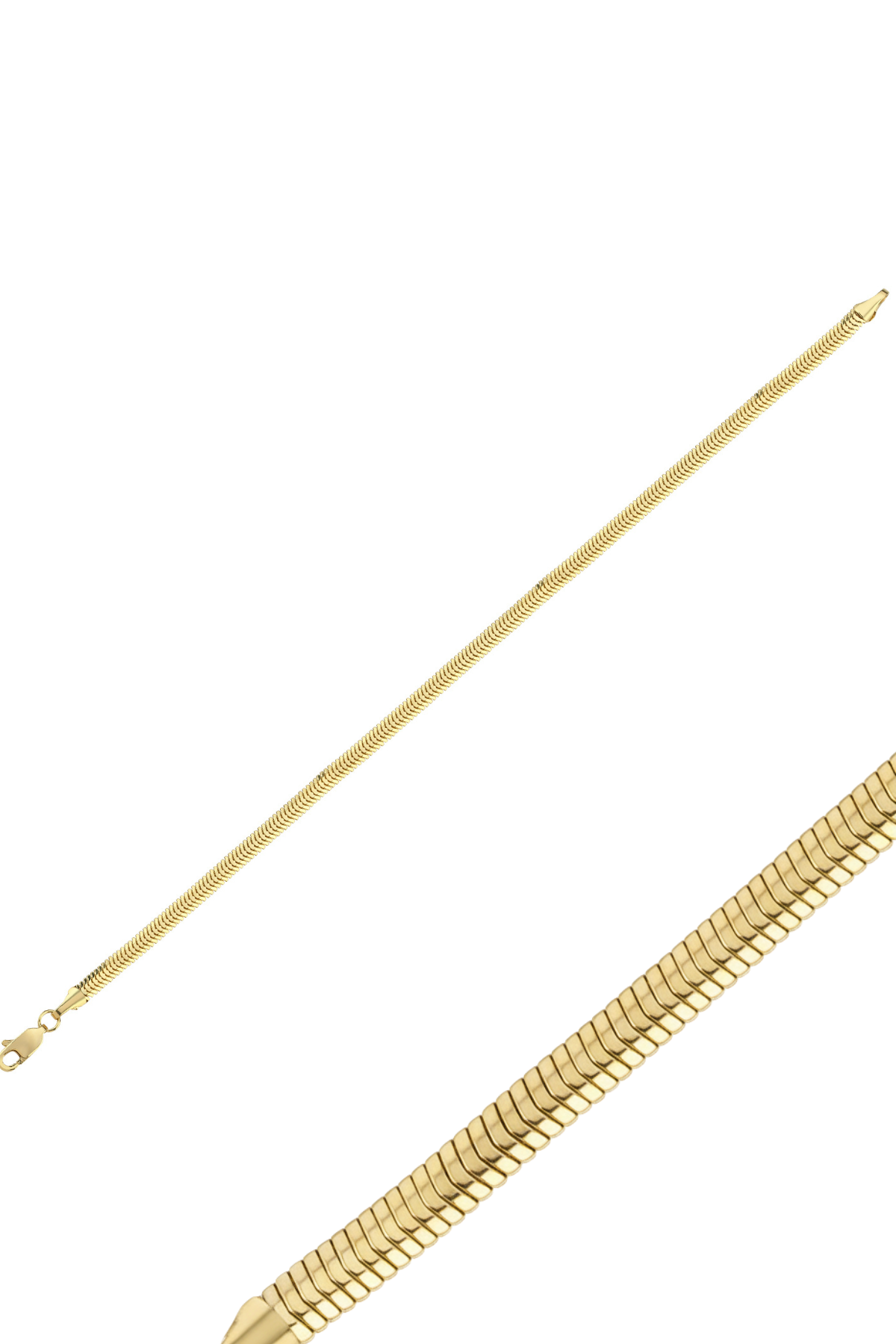 14 Ayar Altın Erkek Balık Sırtı Zincir Bileklik