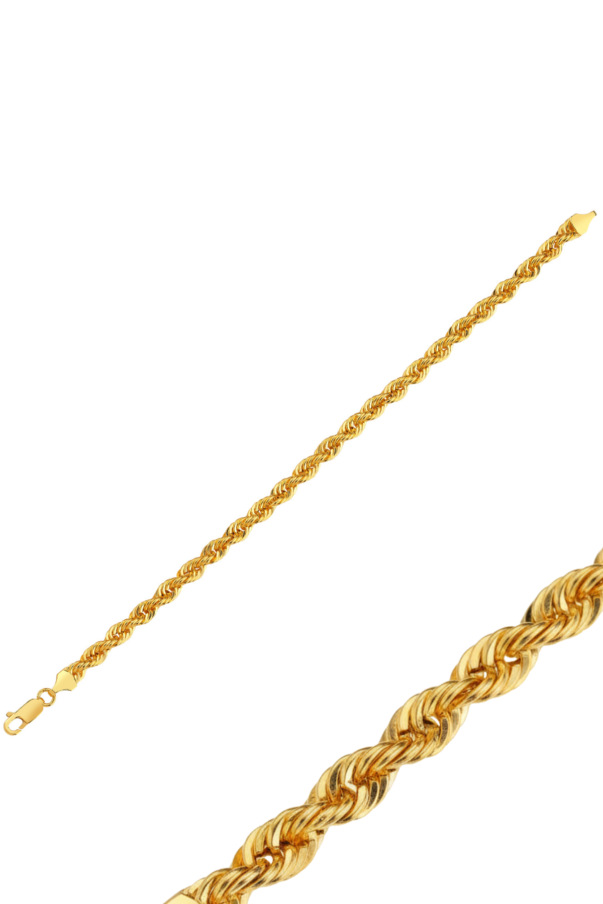 14 Ayar Altın Erkek Halat Zincir Bileklik