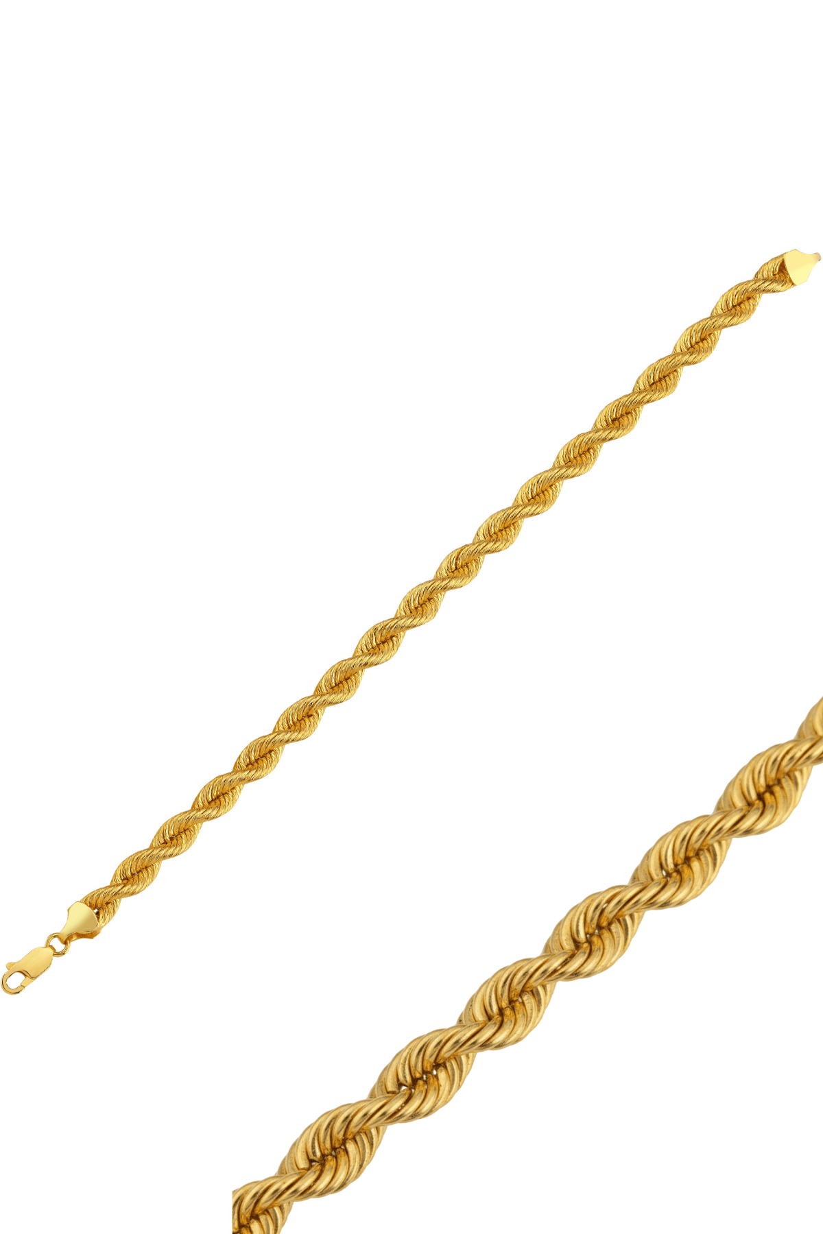 14 Ayar Altın Süzme Halat Zincir Bileklik