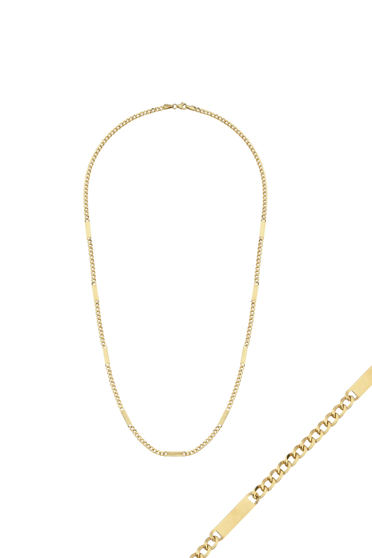 14 Ayar Altın Plakalı Gurmet Zincir Kolye