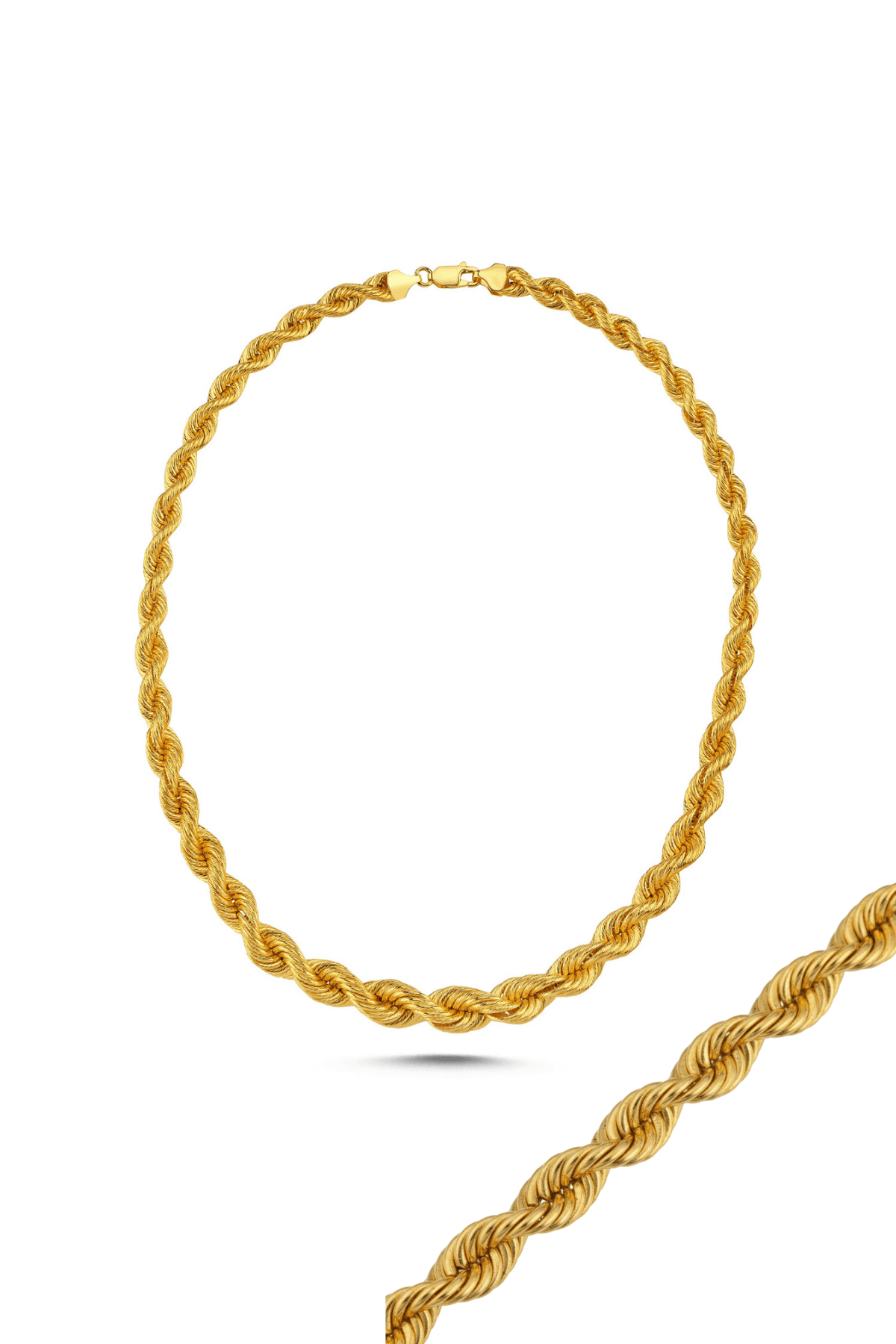 14 Ayar Altın Süzme Halat Zincir Kolye