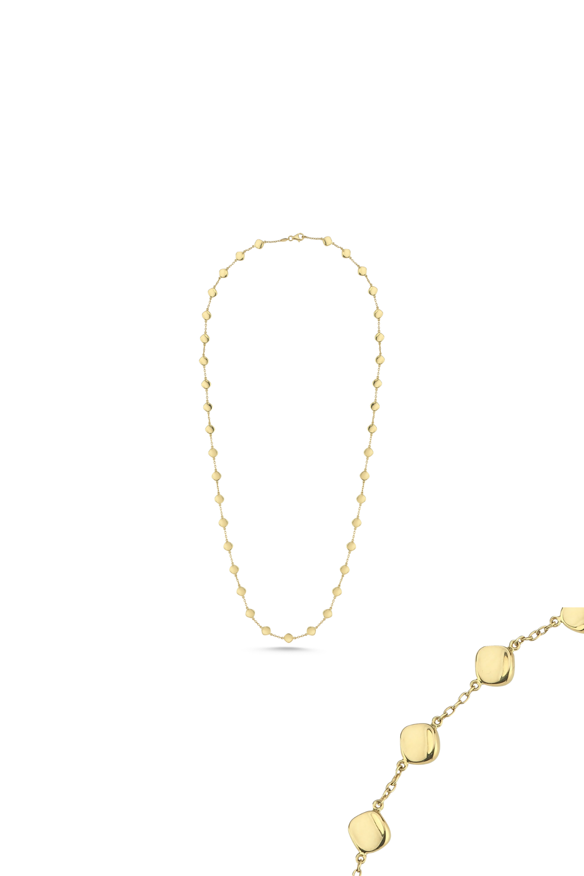 14 Ayar Altın Pullu Uzun Kolye