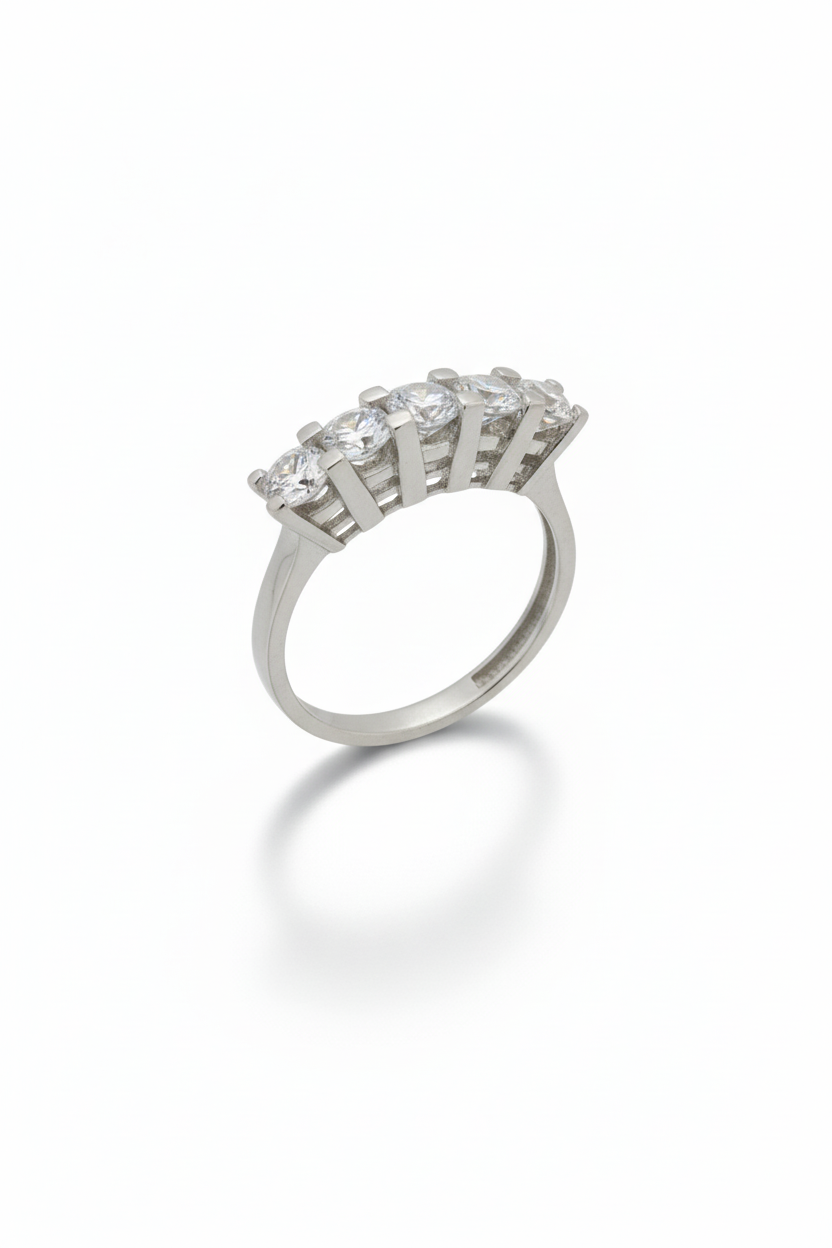 14 Ayar Altın Kare Tırnak Beştaş Yüzük