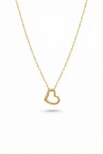 14 Ayar Altın Kalpli Kolye, zarif kalp şeklinde altın kolye ucu ile şık bir tasarım.