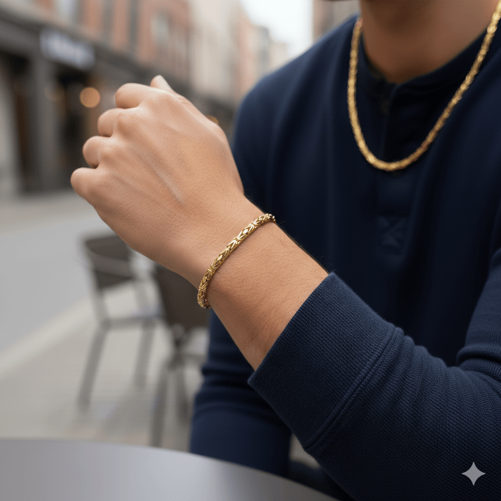 14 Ayar Altın Kral Zincir Kolye Bileklik Set